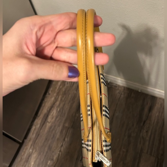 BURBERRY BLUE LABEL Nova Check Plaid Shoulder Bag Canvas Leather Tan Black Red - Picture 10 of 16